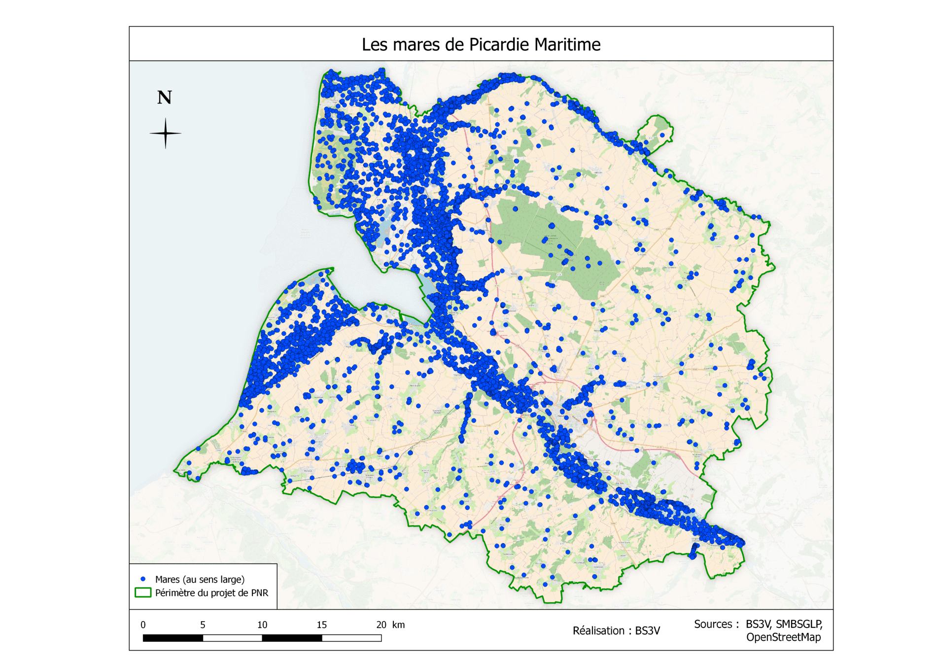 carte inventaire des mares  de Picardie maritime BS3V